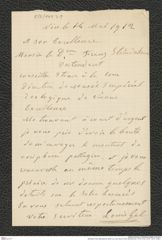 Nachlass Franz Steindachner, Brief von Louis Gal an Franz Steindachner (14.05.1912), Inv.Nr. 149.21, Seite 1